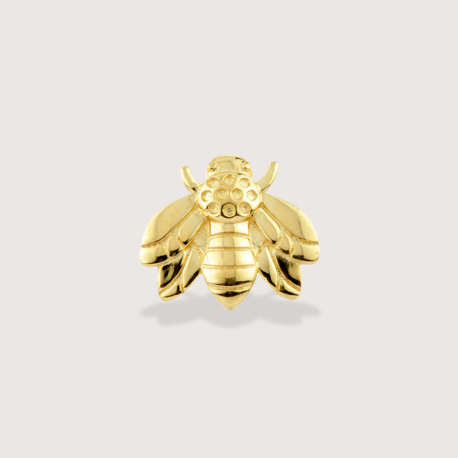 Lucky Bee Piercing Stud in 14K Solid Gold