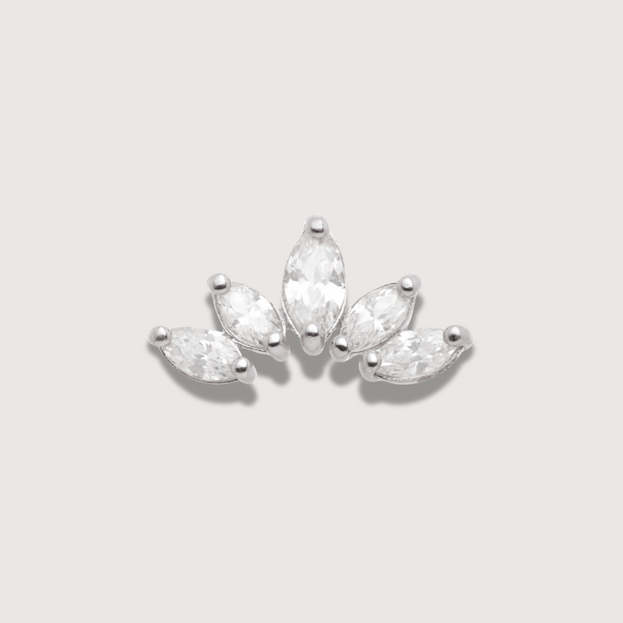 Marquise Crown Piercing Stud in 14ct Solid Gold