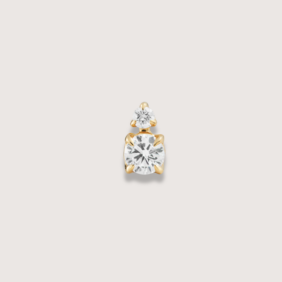 Matilde Jewellery Round Duo Diamond Piercing Stud