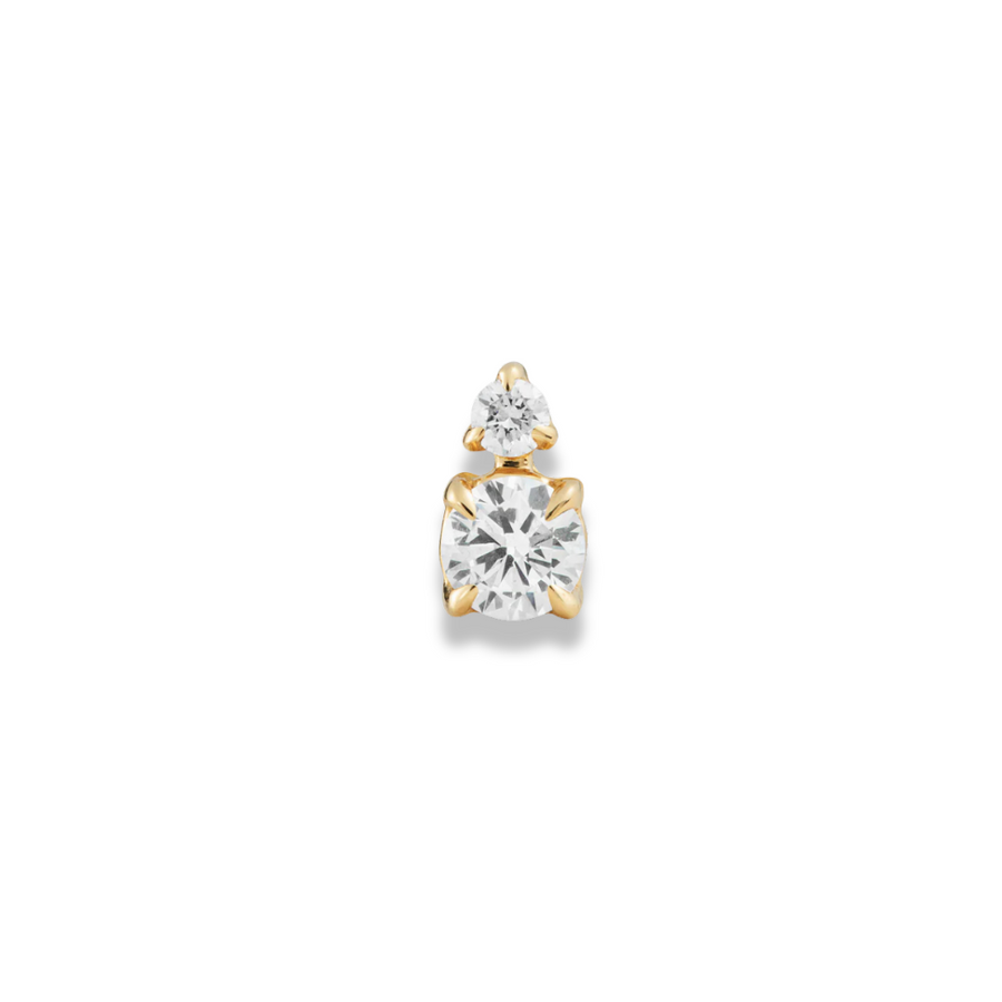 Matilde Jewellery Round Duo Diamond Piercing Stud