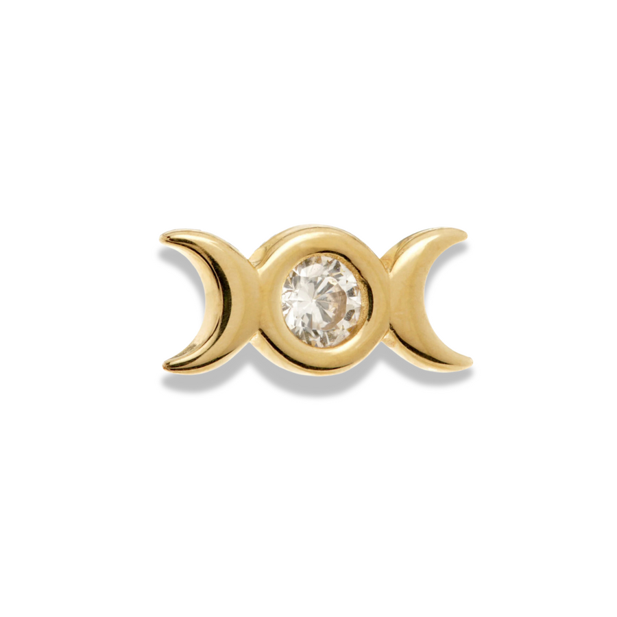 Moon Phase Piercing Stud in 14ct Solid Gold