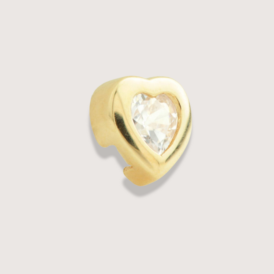 Chunky Heart Piercing Stud in 14K Solid Gold