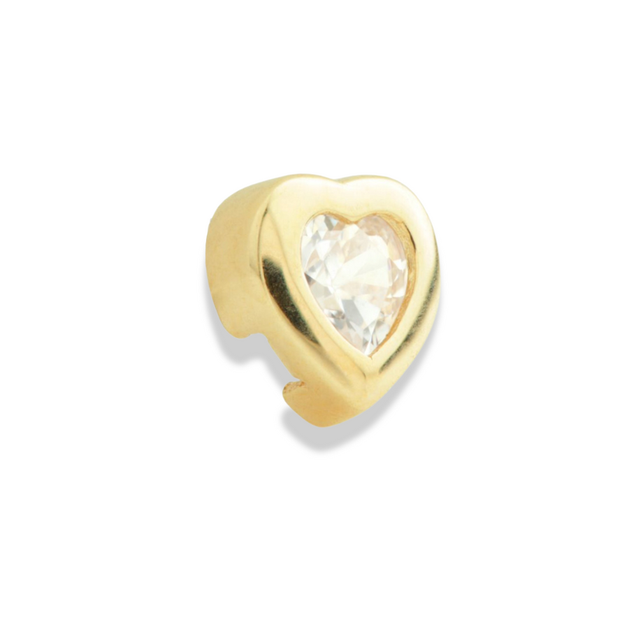 Chunky Heart Piercing Stud in 14K Solid Gold