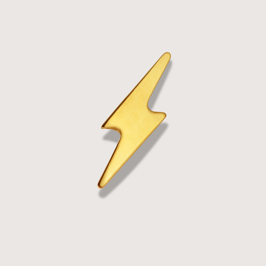 Lightening Bolt Piercing Stud in 14ct Solid Gold