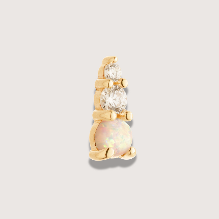 Opal Cluster Piercing Stud in 14ct Solid Gold