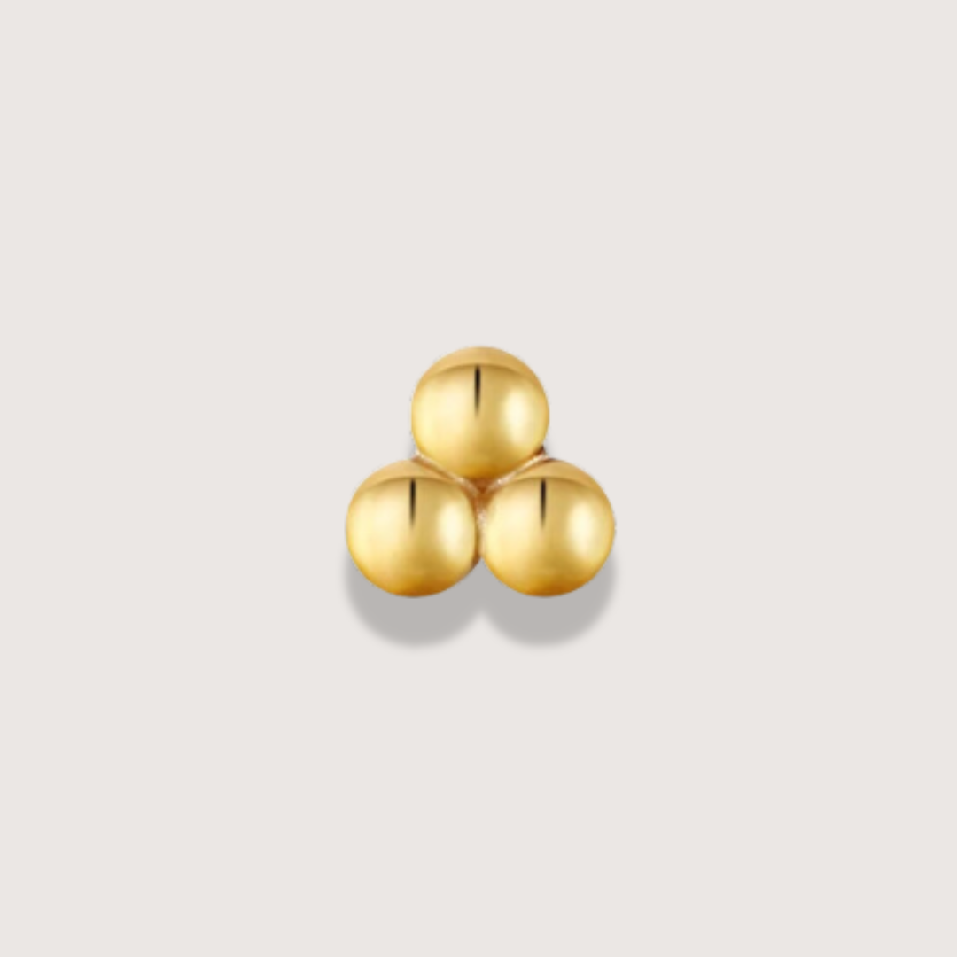 Trinity Ball Piercing Stud in 14ct Solid Gold