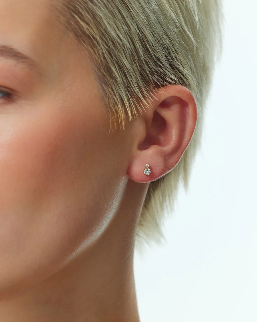 Matilde Jewellery Round Duo Diamond Piercing Stud