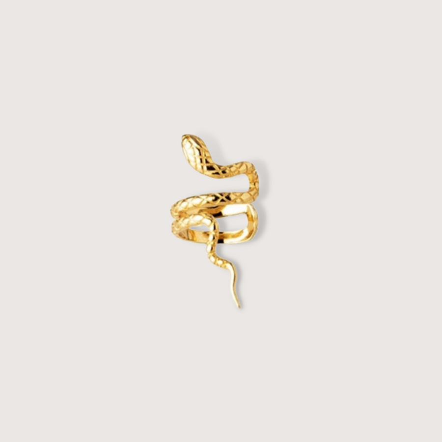 Textured Snake Ear Cuff In Gold