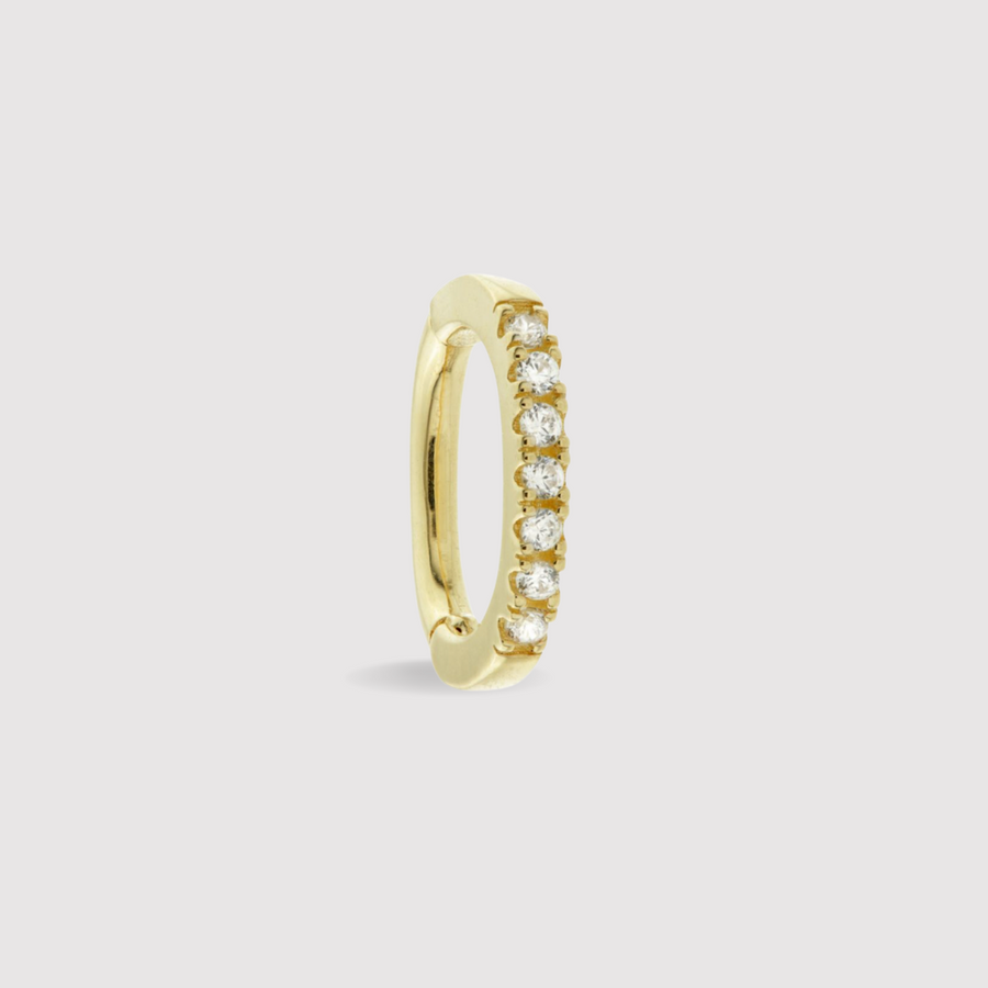 Front Pavé Rook Hoop In Gold