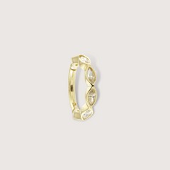 Marquise Crystal Pavé Huggie in 14K Solid Gold