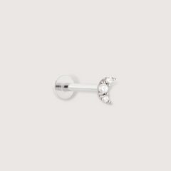 Sparkly Moon Piercing Stud in 14ct Solid Gold