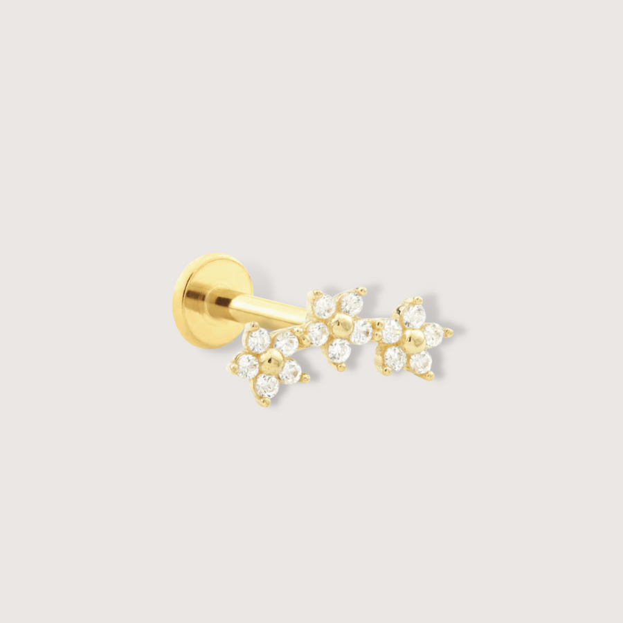 Flower Garland Piercing Stud in 14K Solid Gold