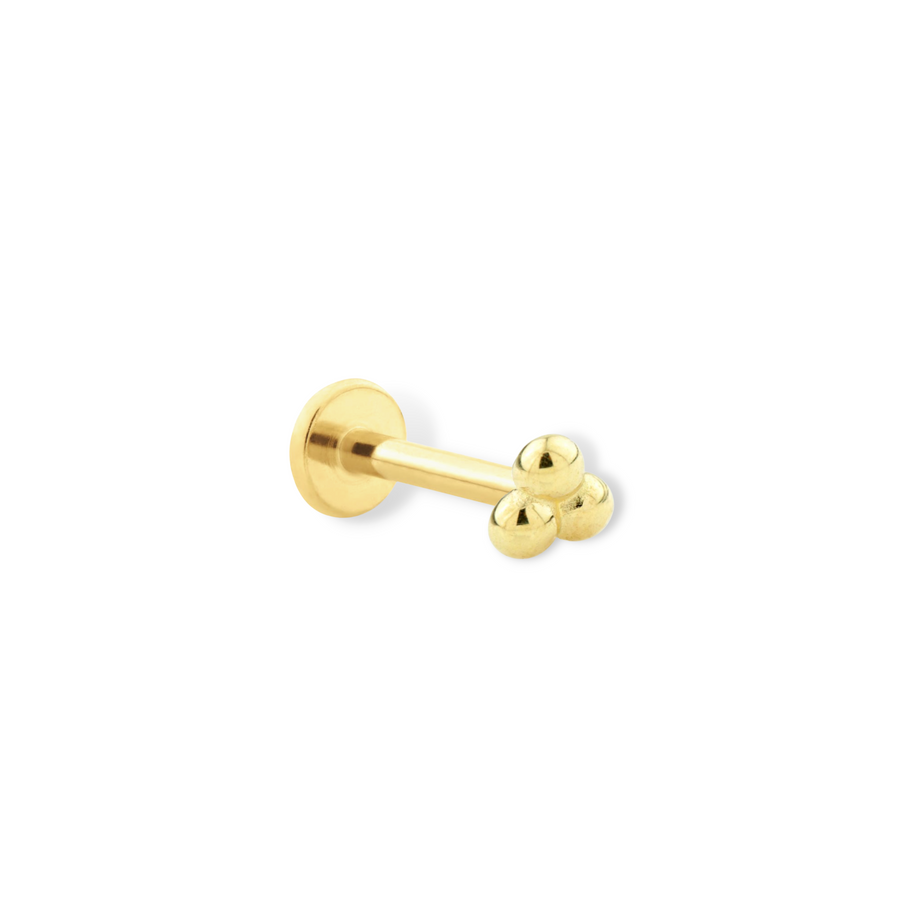 Trinity Ball Piercing Stud in 14K Solid Gold