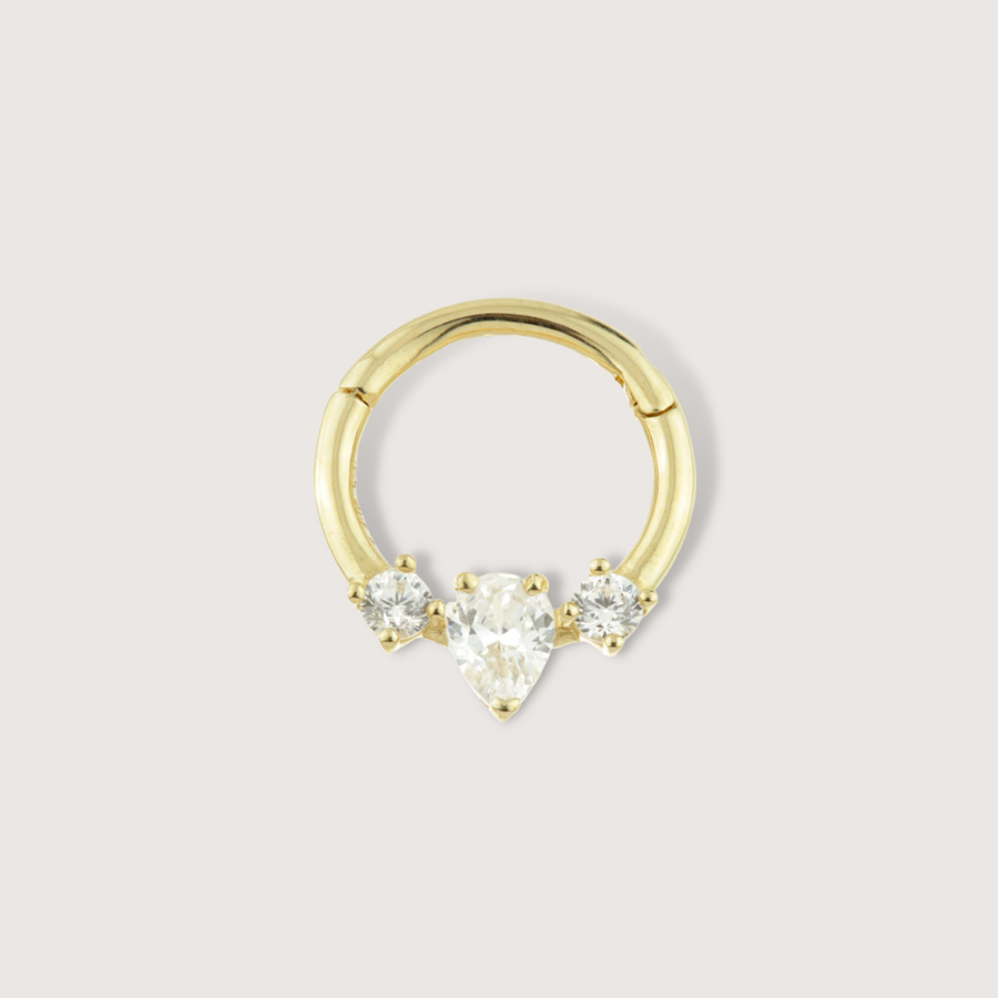 Marquise Cluster Daith or Septum Hoop in 14K Solid Gold