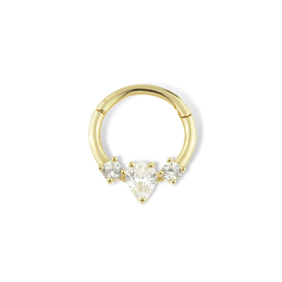 Marquise Cluster Daith or Septum Hoop in 14K Solid Gold
