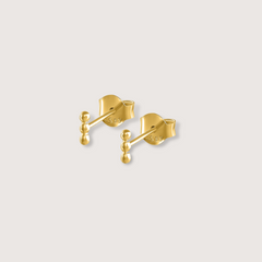 Beaded Bar Stud Earrings In Gold
