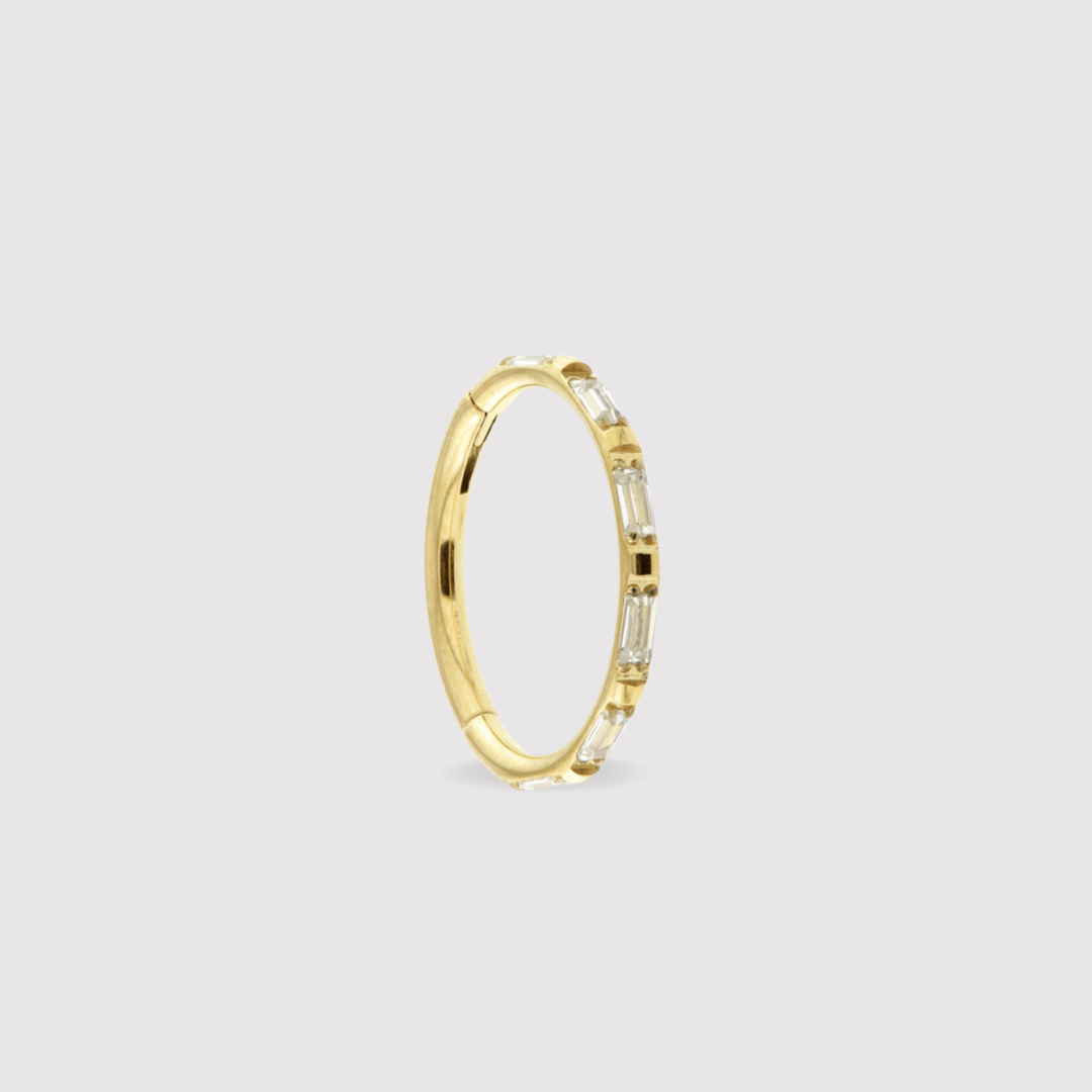 Baguette Pavé Conch Hoop In Gold