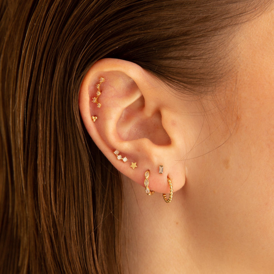 Trinity Ball Piercing Stud in 14K Solid Gold