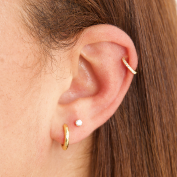 Crystal Stud Earrings In Gold